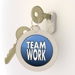 Locked unlocked Teamwork icon on key pendant