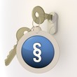 Locked unlocked law icon on key pendant