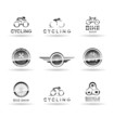 Bicycles and cycling. Icons set. Vol 1.