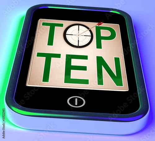 Illustration: Top Ten On Smartphone Shows Selected Ranking Top Ten On Smartphone Shows Selected Ranking