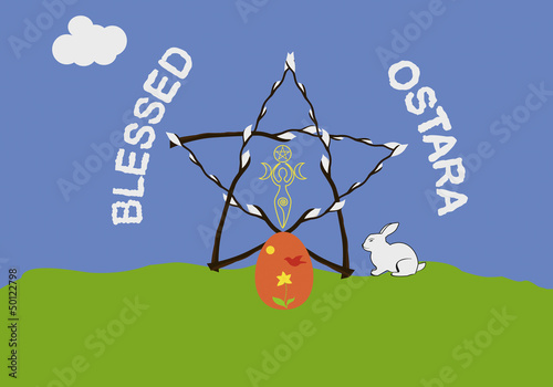 Vector: Ostara greeting card Ostara greeting card