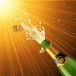 splashing champagne