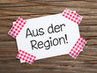 Klebestreifen Zettel auf Holz AUS DER REGION!