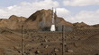Animation of rocket launch wide shot