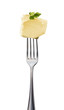 Butter mit Petersilie auf Gabel