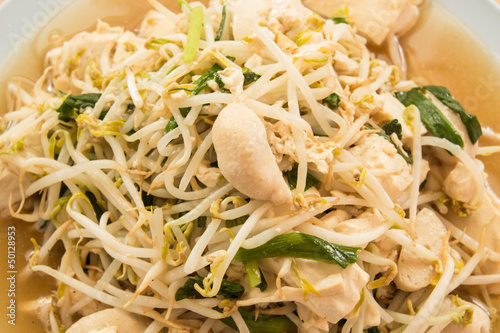 Photo: fried bean sprouts mix tofu fried bean sprouts mix tofu