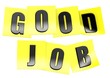 Good job in yellow note