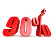 Up 90 percent