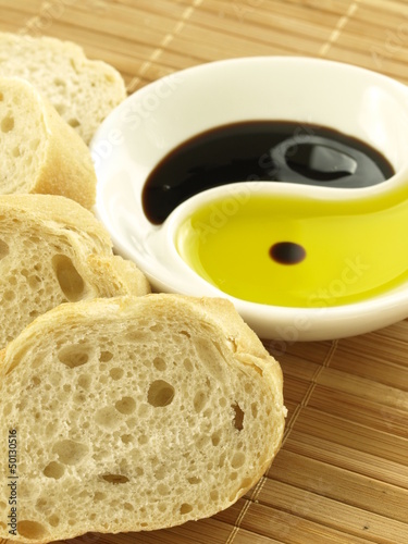 Photo: Baguette with oil Baguette with oil