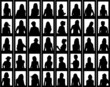 portraits of women - vector silhouettes framed