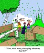 Golfer has bad lie