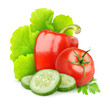 Fresh vegetables isolated on white