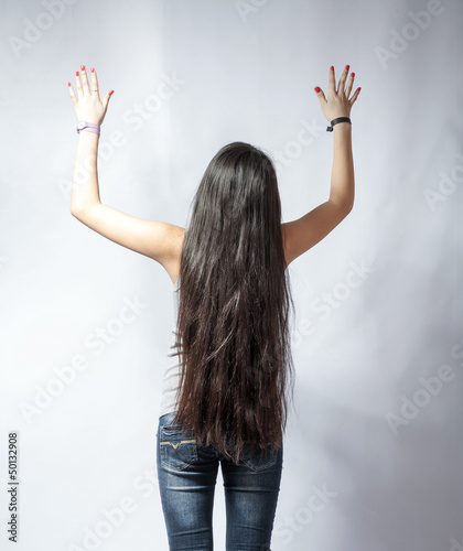 Photo: girl with long fair hair from back girl with long fair hair from back