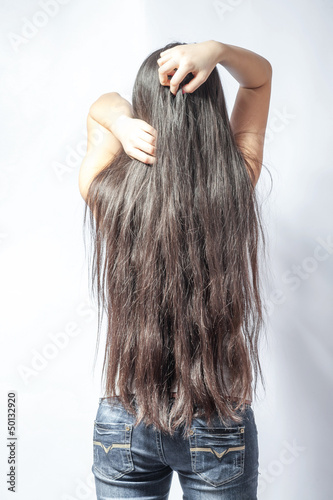 Photo: girl with long fair hair from back girl with long fair hair from back