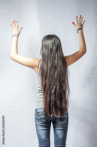Photo: girl with long fair hair from back girl with long fair hair from back
