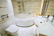Modern white bathroom interior with jaccusi