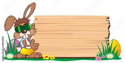 Illustration: Easterbunny wooden Board Easterbunny wooden Board