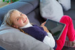 Photo: young girl with tablet young girl with tablet