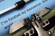 Manuscript on typewriter machine
