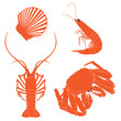 Seafood: shrimp, crawfish, crab, Scallops