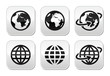 Globe earth vector buttons set