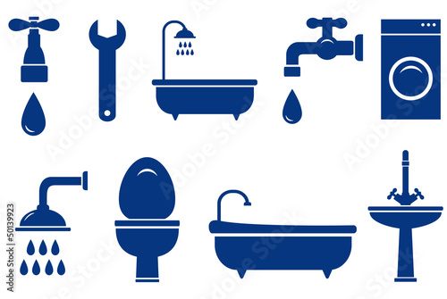 Vector: isolated bath objects on white background isolated bath objects on white background