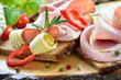 Biergartenjause mit Metzgerschinken und Holzofenbrot