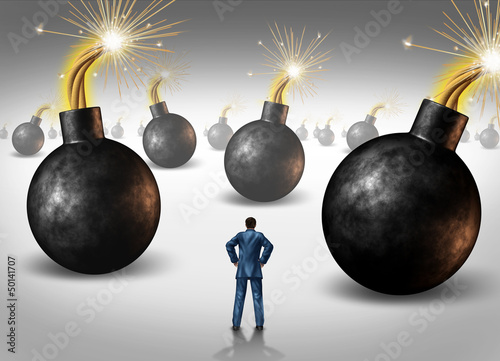 Illustration: Businessman conquering adversity Businessman conquering adversity