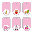 Vektor: cartoon animals labels set cartoon animals labels set