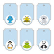 Vektor: cartoon animals labels set cartoon animals labels set