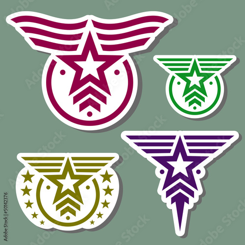 Vector: Military style logo set Military style logo set