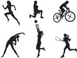 Women in different kinds of sport.