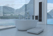 Exclusive Luxury Bathroom Interior with aerial view