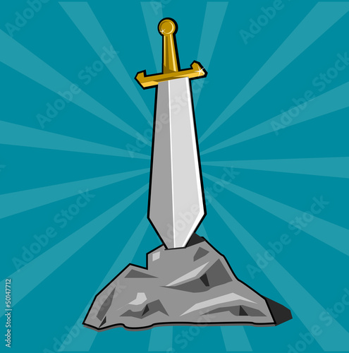 Vector: Sword stuck into stone Sword stuck into stone
