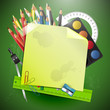 School background with note paper and copyspace