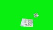 Saudi money in form of Letter m with green screen