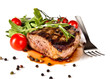 Beef steak medium grilled, isolated on white background