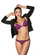 Photo: Sexy model in purple lingerie Sexy model in purple lingerie