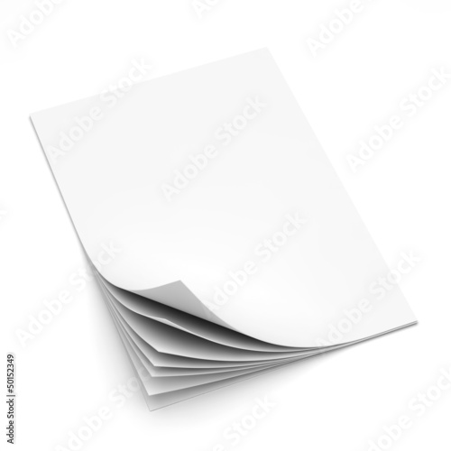 Illustration: Paper sheets curled isolated Paper sheets curled isolated