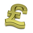 3D Pound Sterling currency sign isolated on white