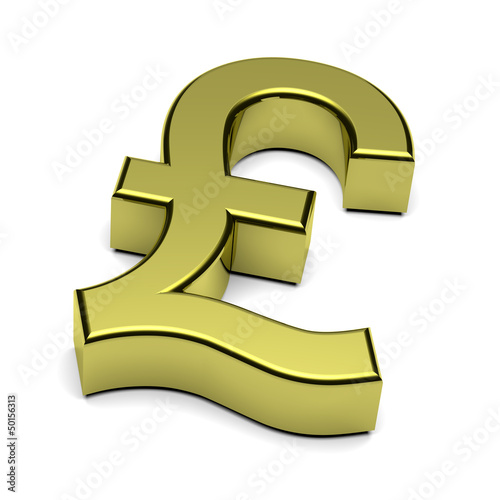 Illustration: 3D Pound Sterling currency sign isolated on white 3D Pound Sterling currency sign isolated on white