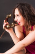 woman crying in phone