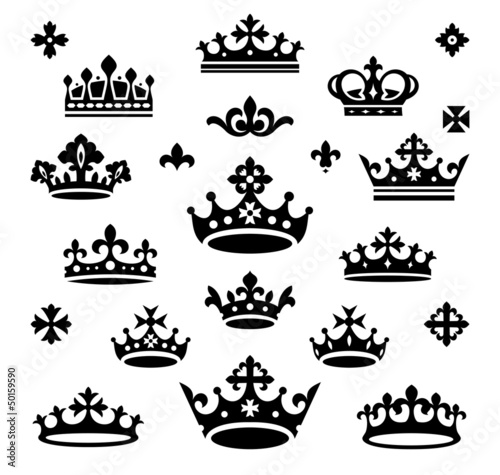 Vector: set of crowns set of crowns