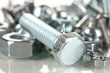 Bolts, screws, nuts close up