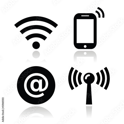 Vector: Wifi network, internet zone icons set Wifi network, internet zone icons set