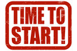 Grunge Stempel rot TIME O START!