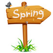 Vector: Spring wooden arrow board Spring wooden arrow board