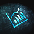 Finance concept: Growth Graph on digital background