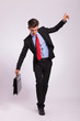 business man balancing on rope