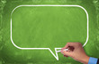 business man drawing a speech bubble
